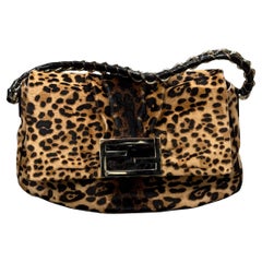 2000s Fendi Mama bag in leopard pony skin.