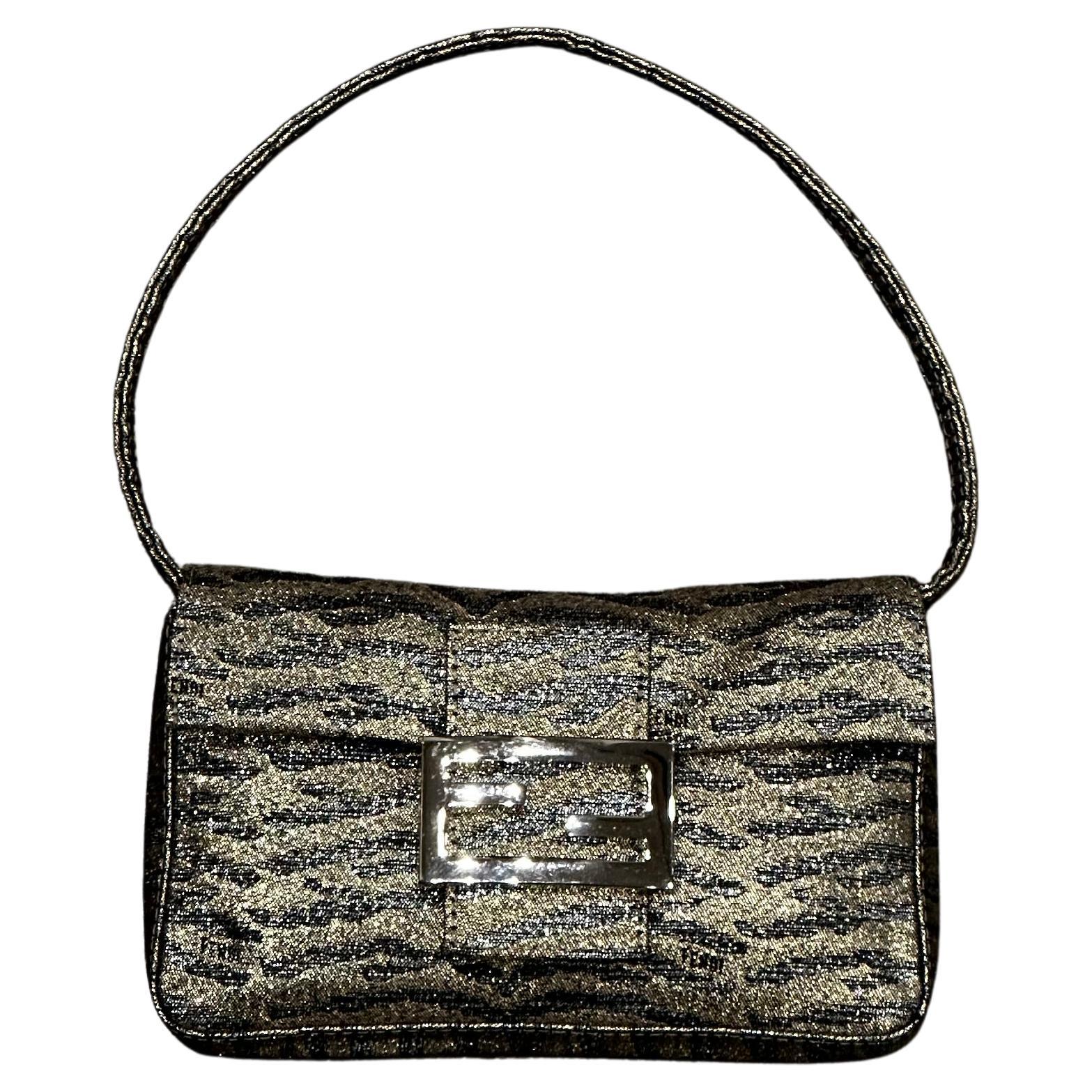 2000’s Fendi mini Baguette bag with Shimmering Finish