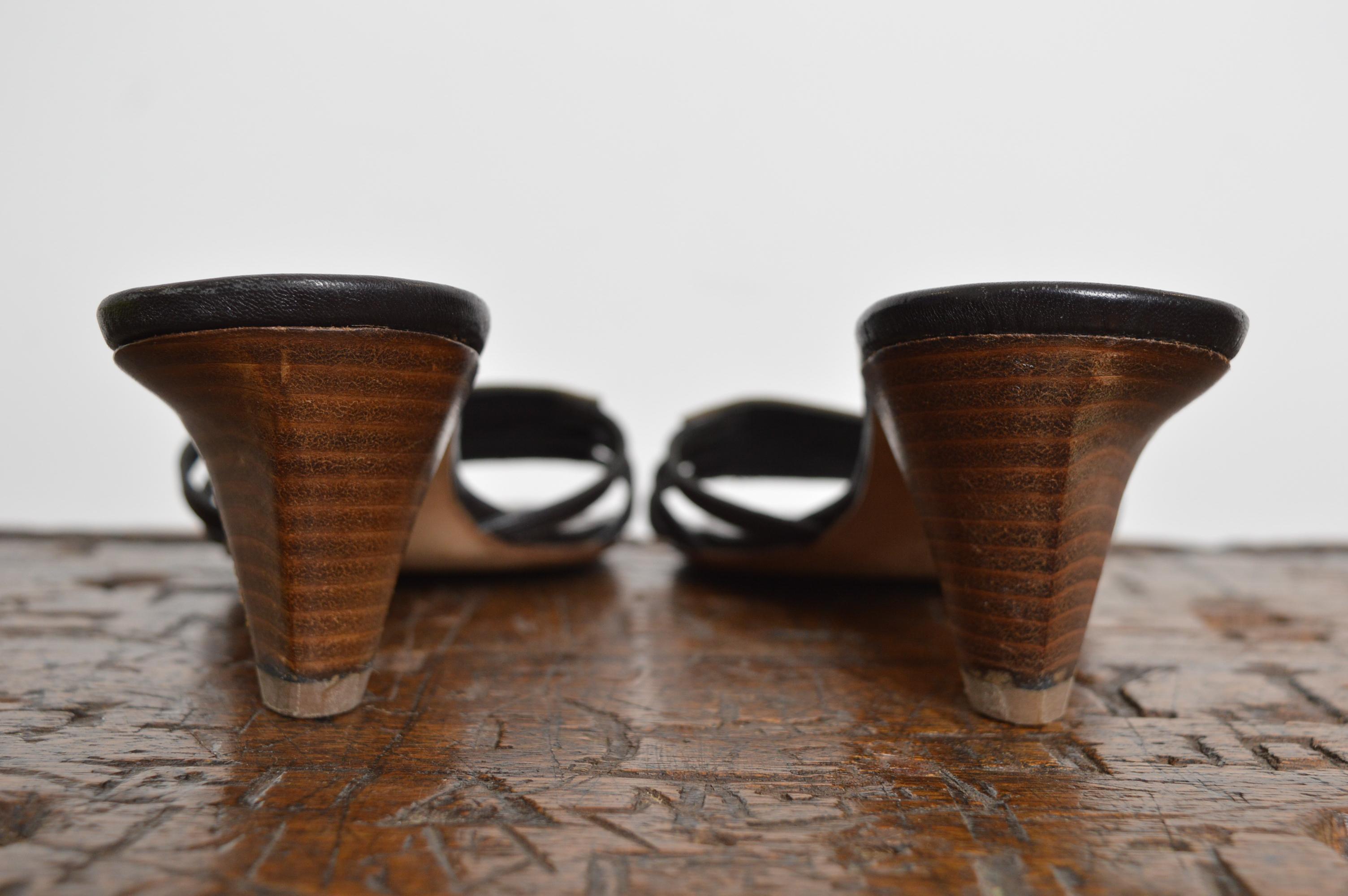 2000 Fendi Monogram Brown Zucca Slip On Mules - Tacchi / Sandali in vendita 5