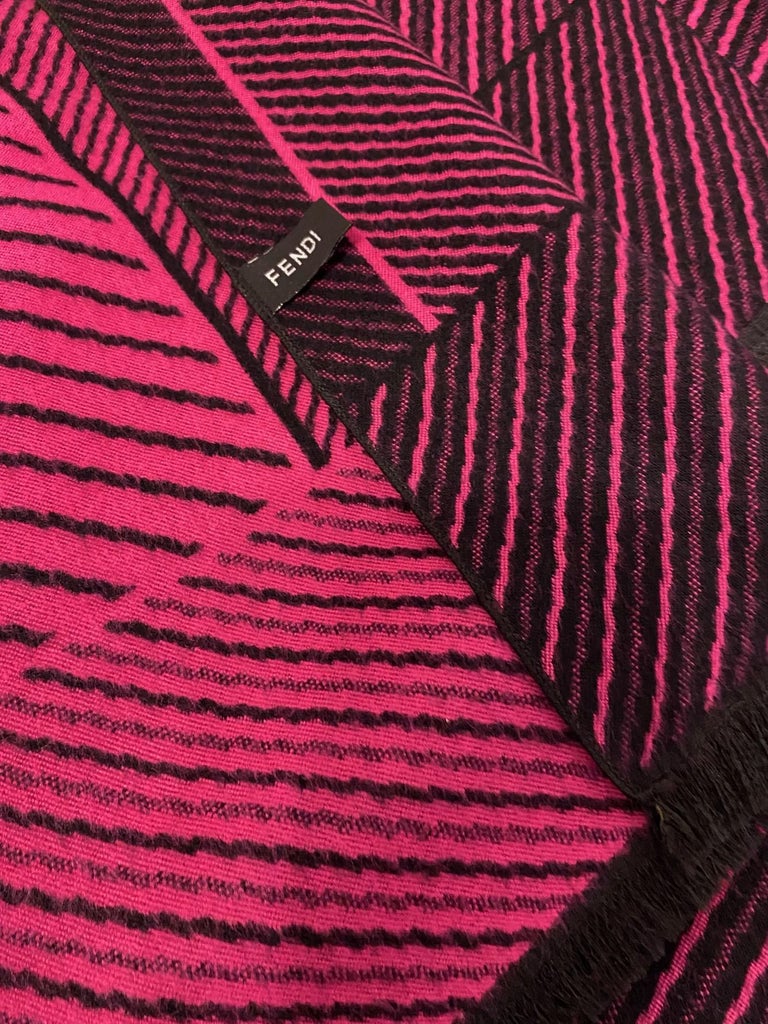 fendi pink silk and wool shawl