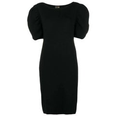 2000s Fendi Vintage Black Knitted Midi Dress