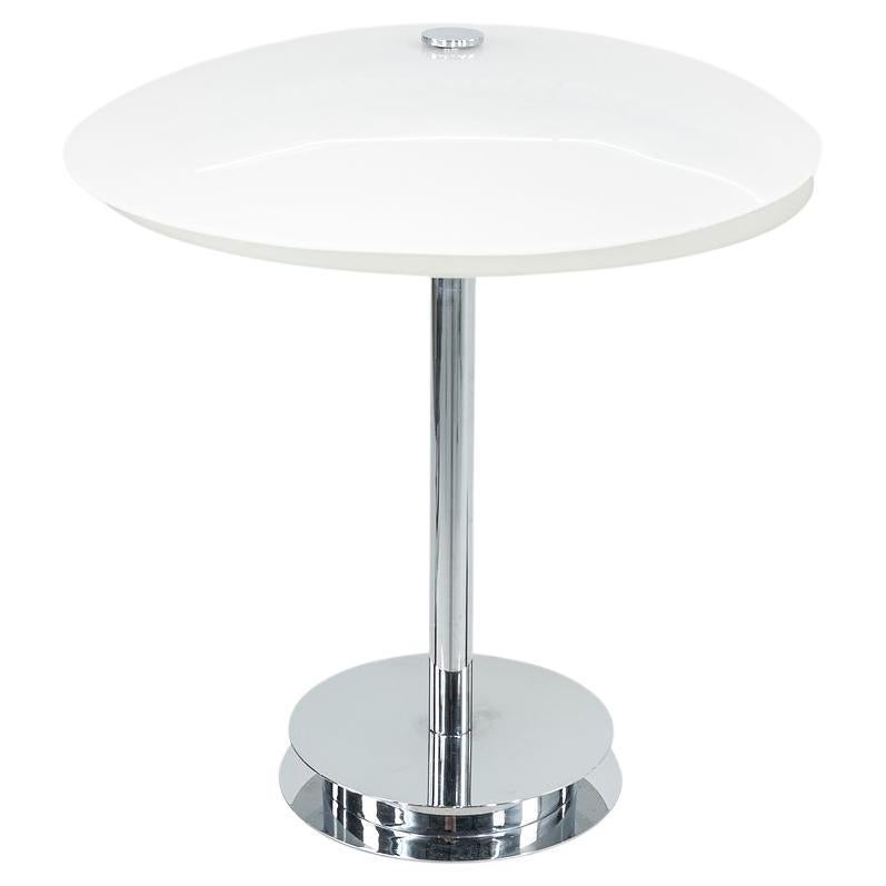 2000s Fontana Arte of Italy Bis - Tris Table Lamp in Chrome and Glass