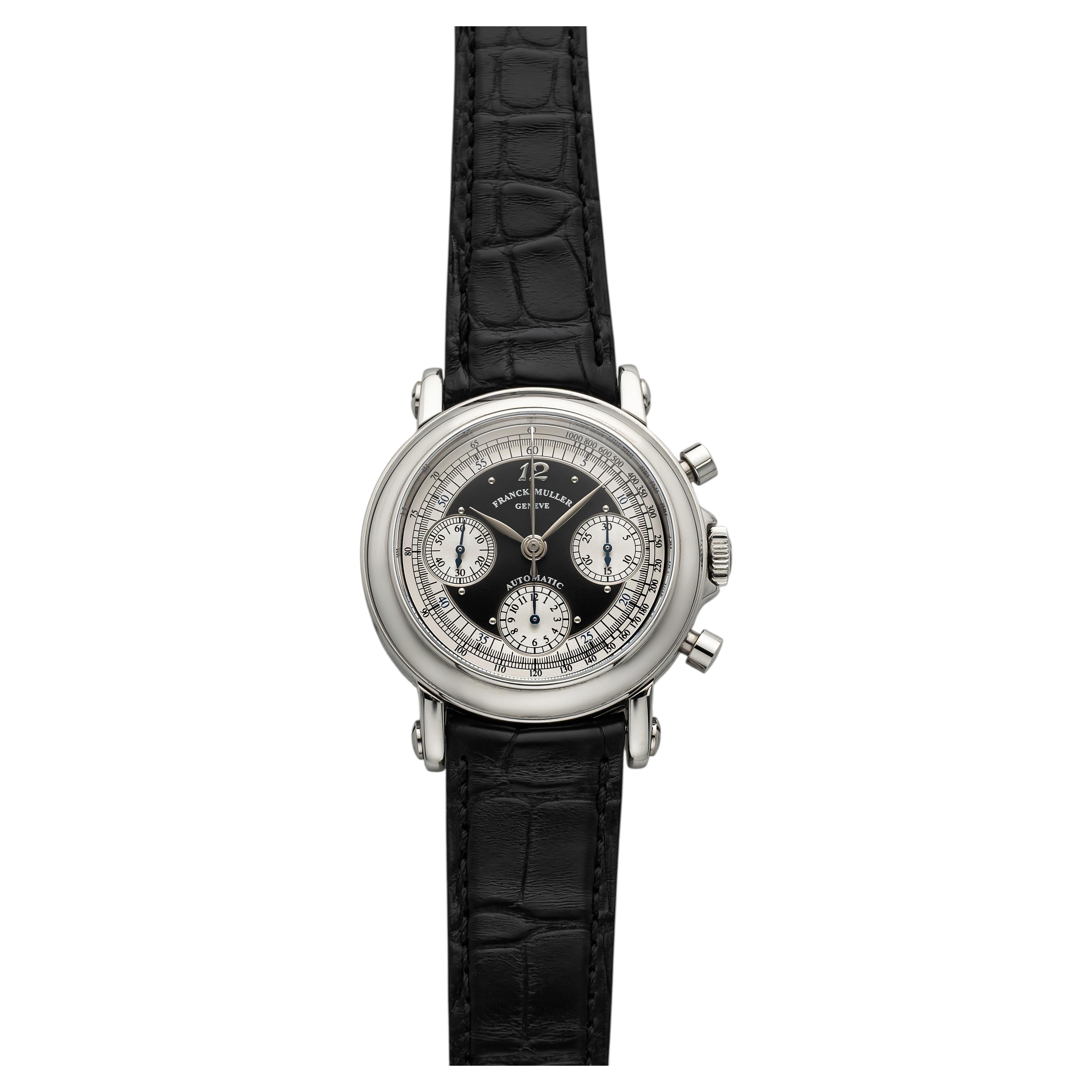 Cronógrafo Franck Muller de los años 2000, modelo 7000 CC, de acero, con esfera «panda», automático, 39 mm en venta