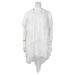 2000's Galliano White Chiffon Layered Mini Dress