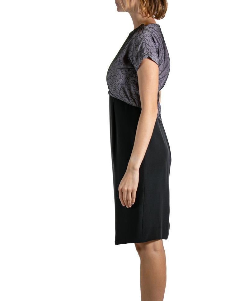 2000S GEOFFREY BEENE Pink & Black Silk Lace Cocktail Dress In Good Condition For Sale In New York, NY