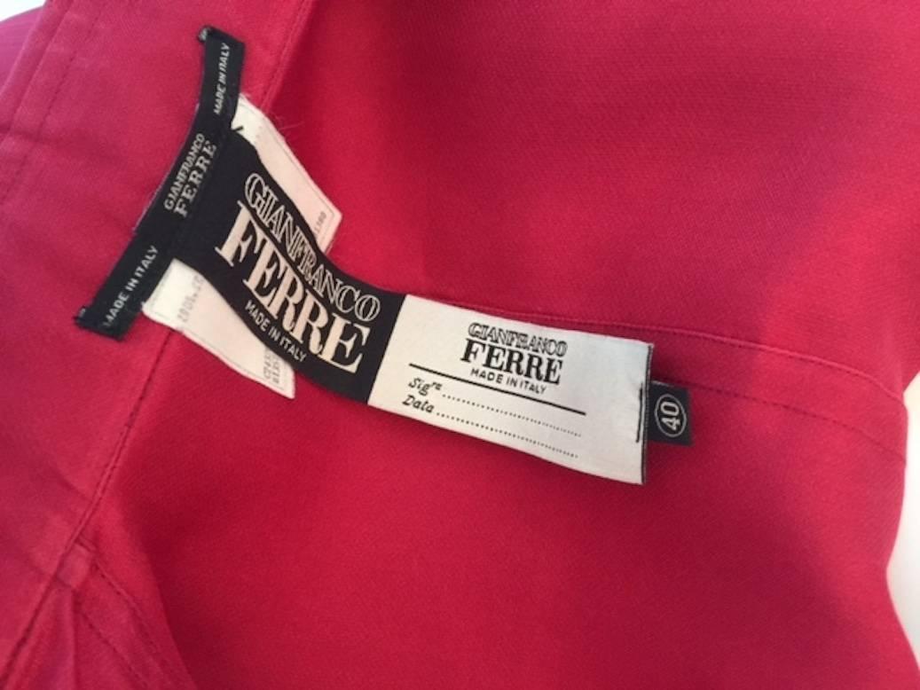 2000s Gianfranco Ferrè Silk Organza Red Cherry Blouse Made in Italy 1