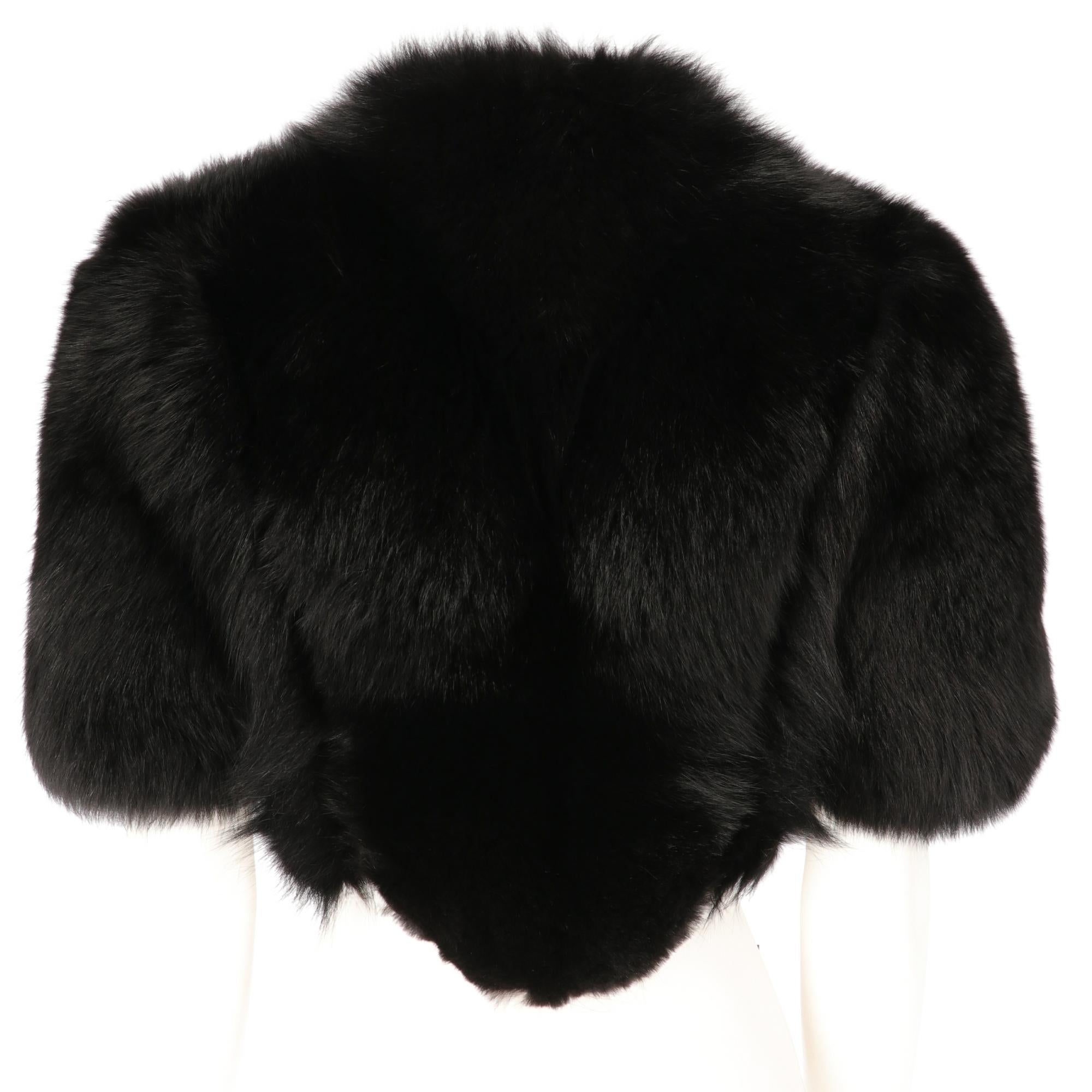  2000s Gianfranco Ferré Black Fox Fur Cape In New Condition In Lugo (RA), IT