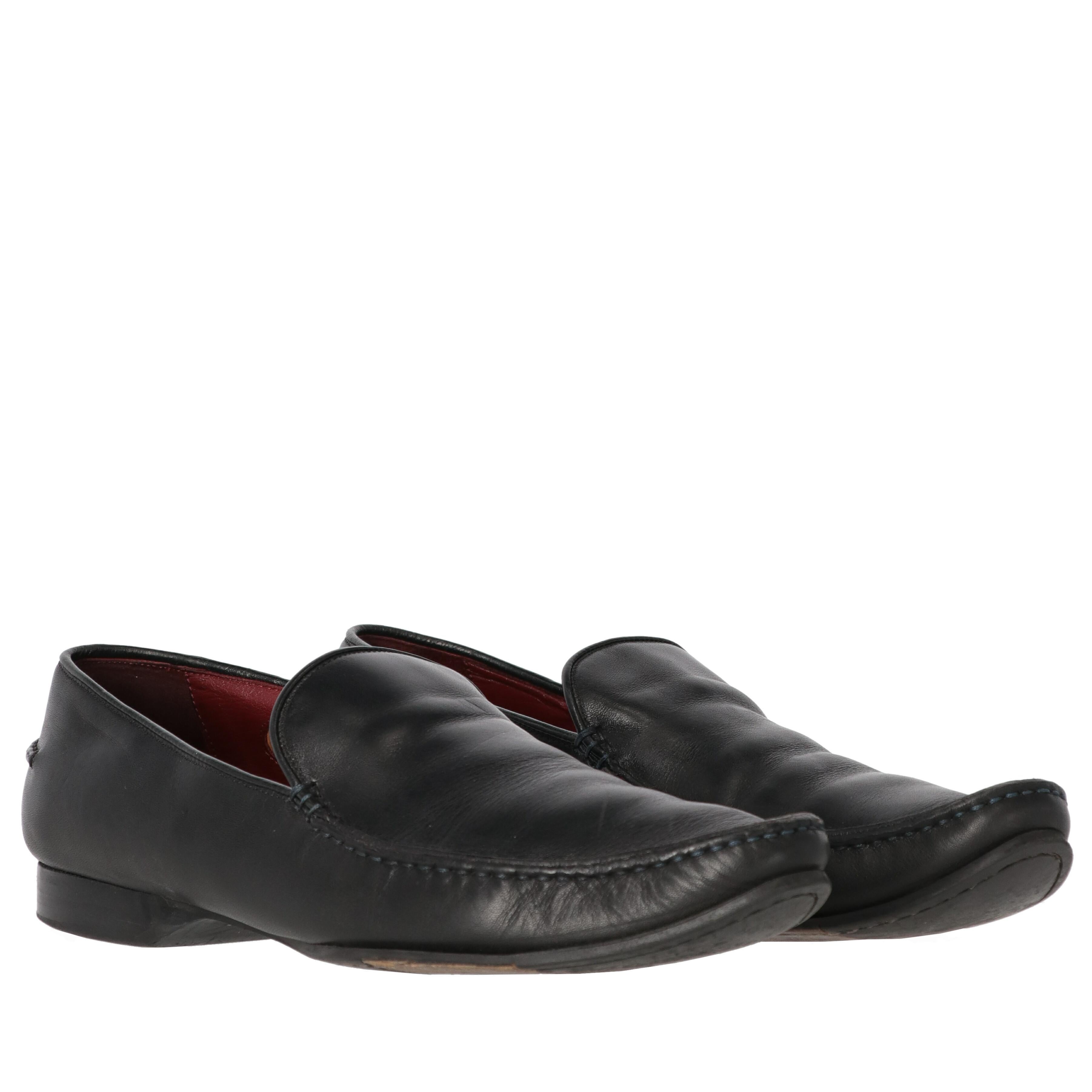 2000s Gianfranco Ferré Black Leather Loafers In Good Condition For Sale In Lugo (RA), IT