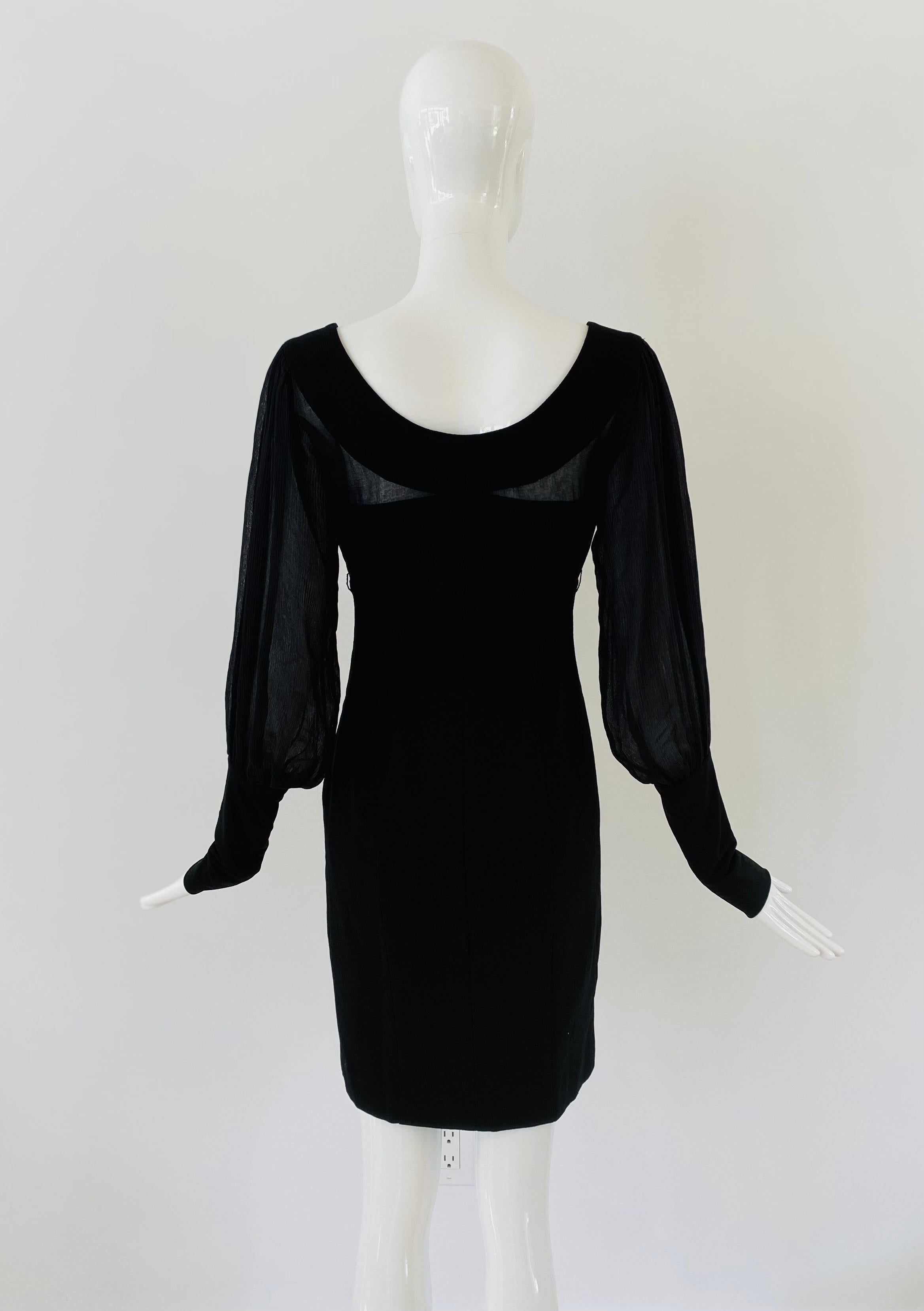 2000s Gianfranco Ferré Black Long Sleeve Dress  In Good Condition For Sale In Miami, FL