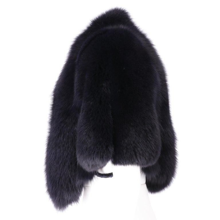 2000s Gianfranco Ferrè Blue Fox Fur Cape For Sale at 1stDibs