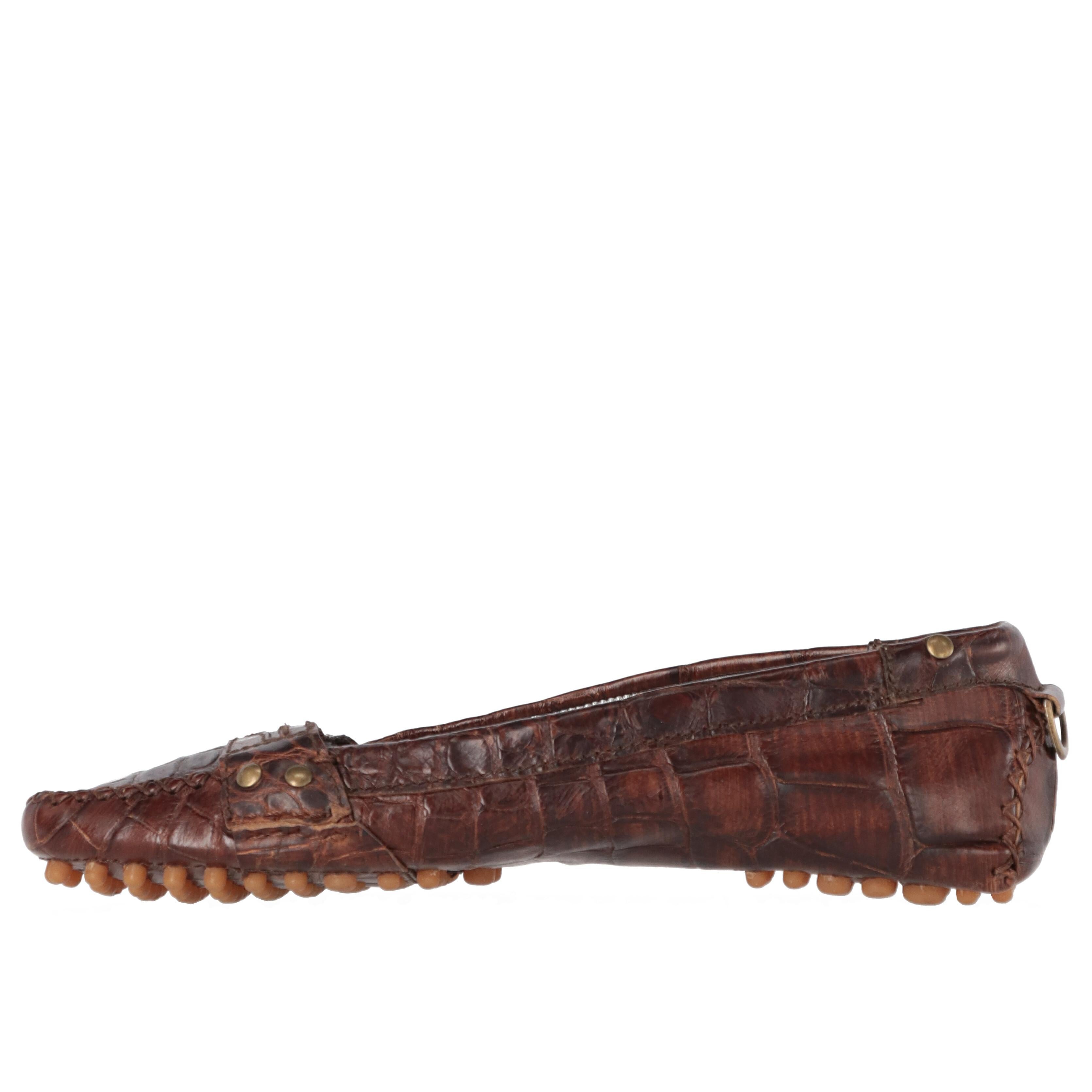 Gianfranco Ferré brown crocodile leather loafers with square toe and rubber spikes sole.

Please note that this item cannot be shipped outside the E.U.


Years: 2000s

Made in Italy

Size: 38,5 EU

Length insole: 24,5 cm