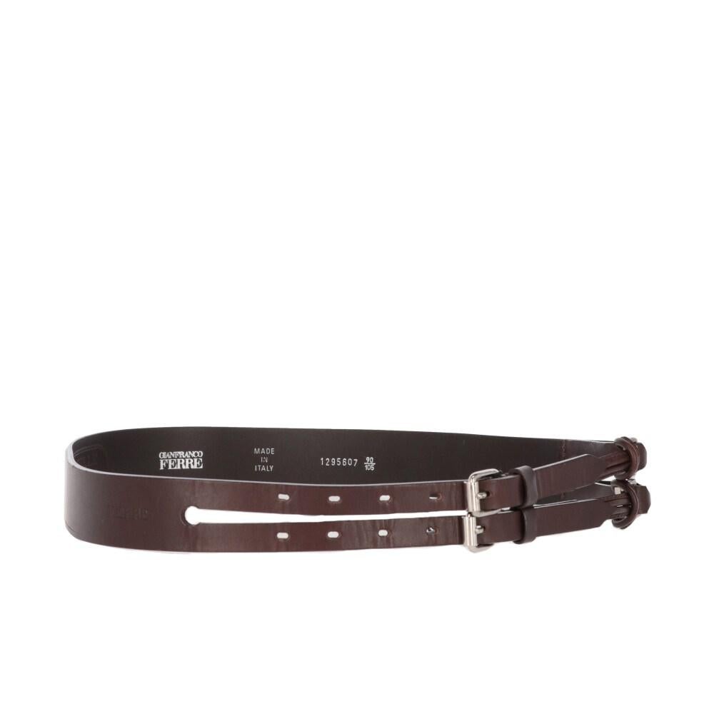2000s Gianfranco Ferré dark brown leather belt