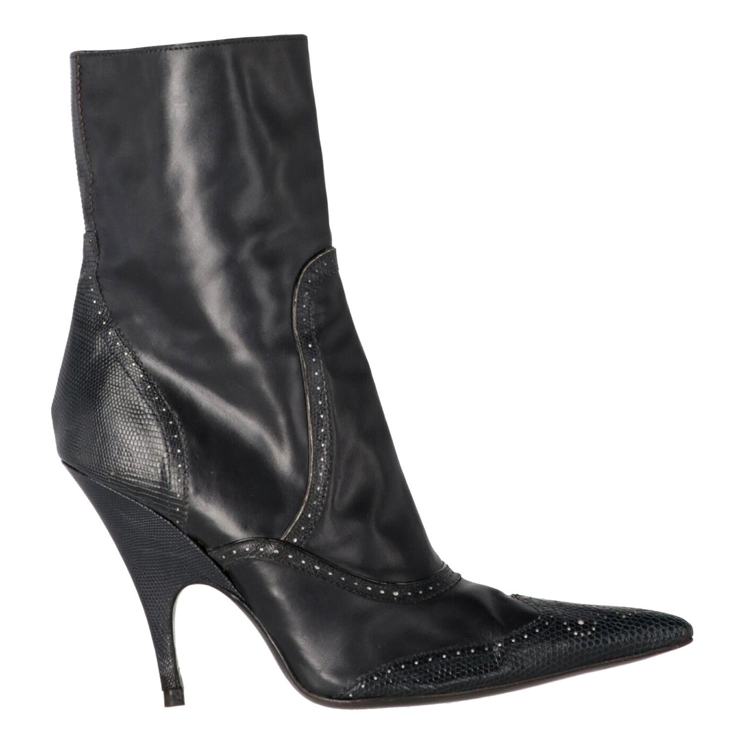 2000s Gianfranco Ferré Leather Ankle Boots