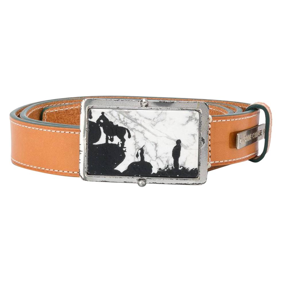 2000s Gianfranco Ferré Printed Buckle Belt