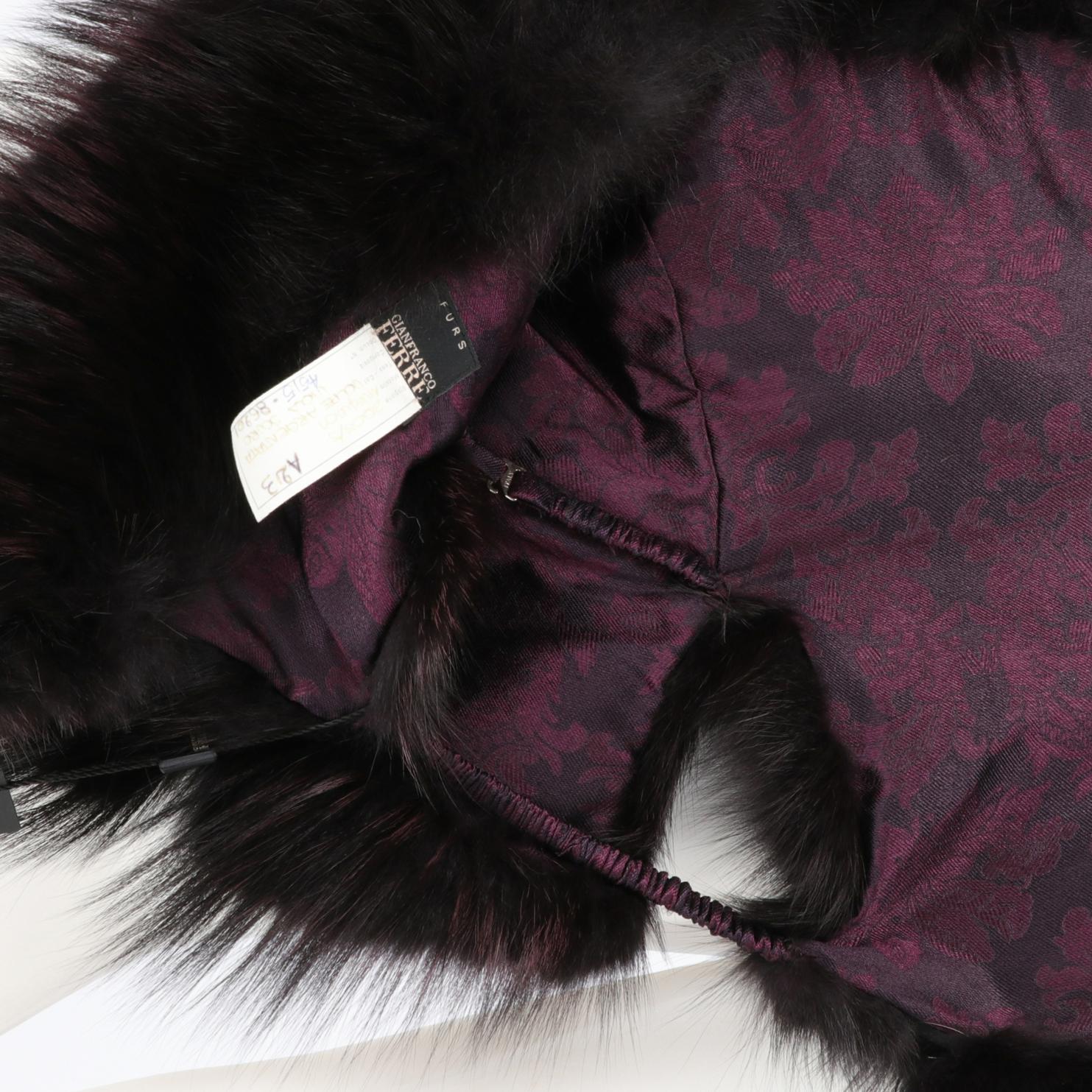  2000s Gianfranco Ferrè  Purple Fox Fur Cape 1