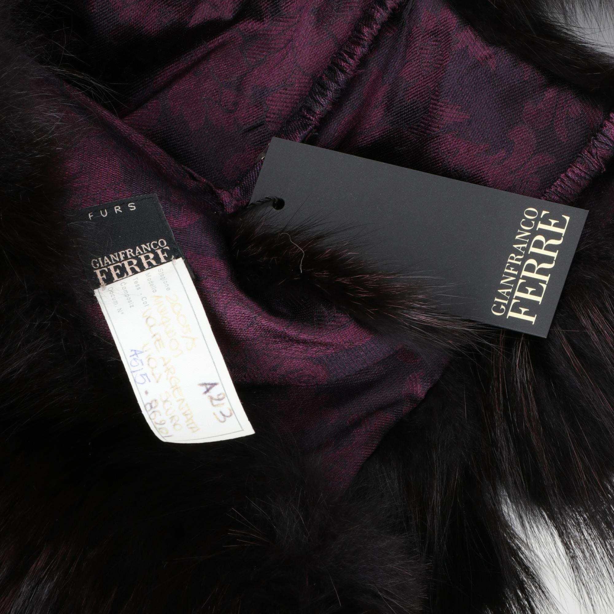  2000s Gianfranco Ferrè  Purple Fox Fur Cape 2