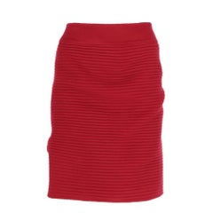 2000s Gianfranco Ferré ribbed red wool skirt