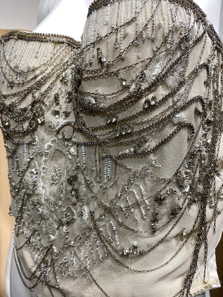 Women's 2000s Gianfranco Ferre Silk Embellished Evening Bustier  For Sale