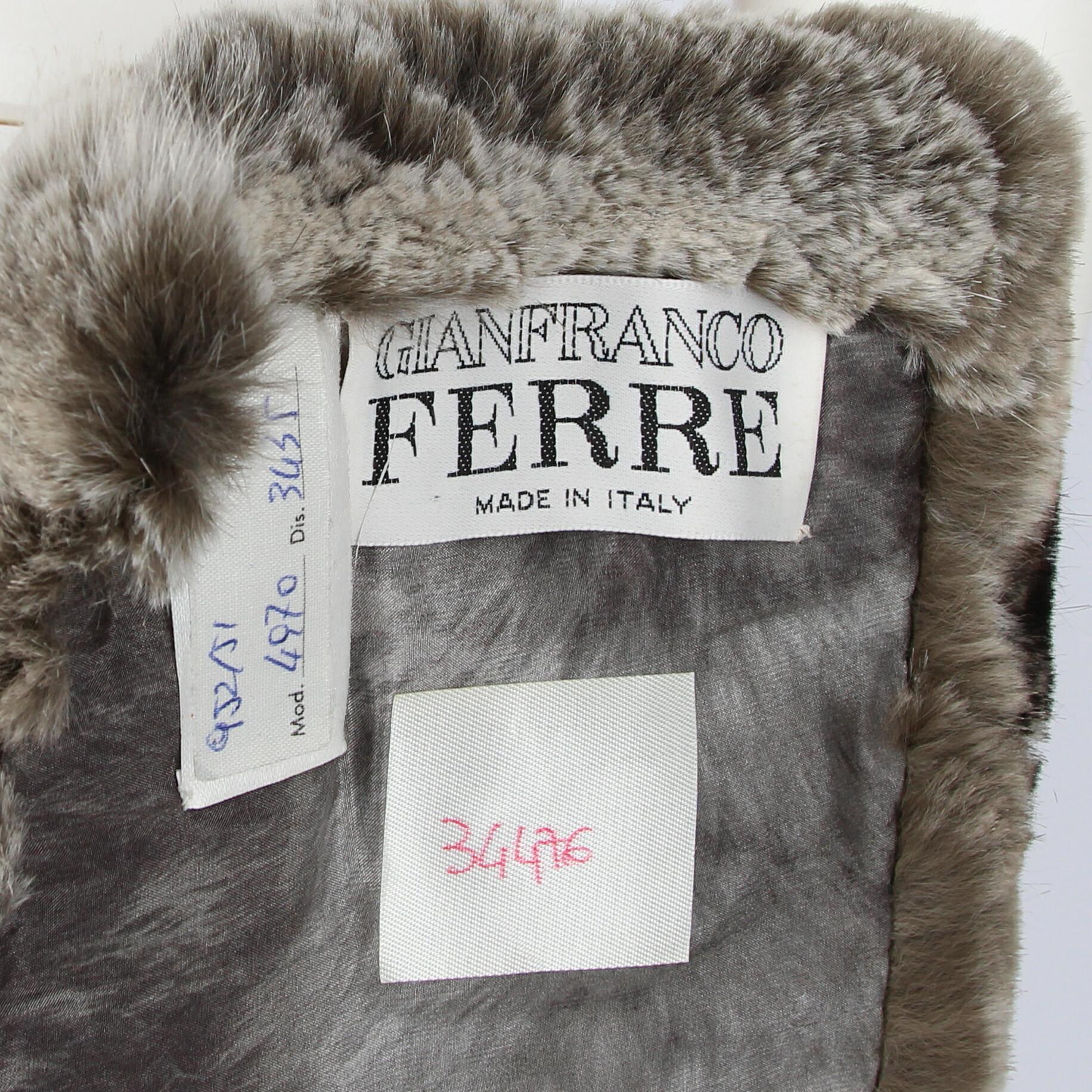 2000s Gianfranco Ferrè Striped Chinchilla Fur Scarf 2