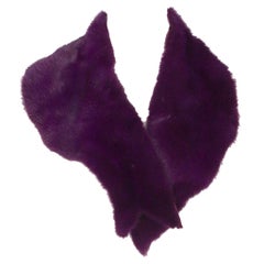 2000s Gianfranco Ferré Vintage Purple Fox Fur Scarf