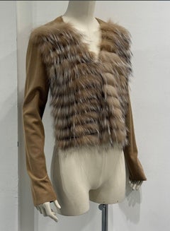 2000s Gianfranco Ferré wool and fox fur cardigan