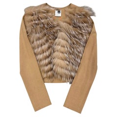 2000s Gianfranco Ferré wool and fox fur cardigan