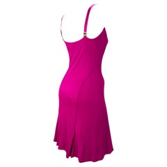 P/E 2002 Gianni Versace for Gianni Versace Fuchsia Pink Viscosa Stretch Flare Dress