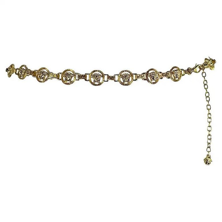 Versace Chaín belt, 200%authentic GIANNI VERSACE Vintage Medusa Logo Chain Belt Accessory Gold  main image 3