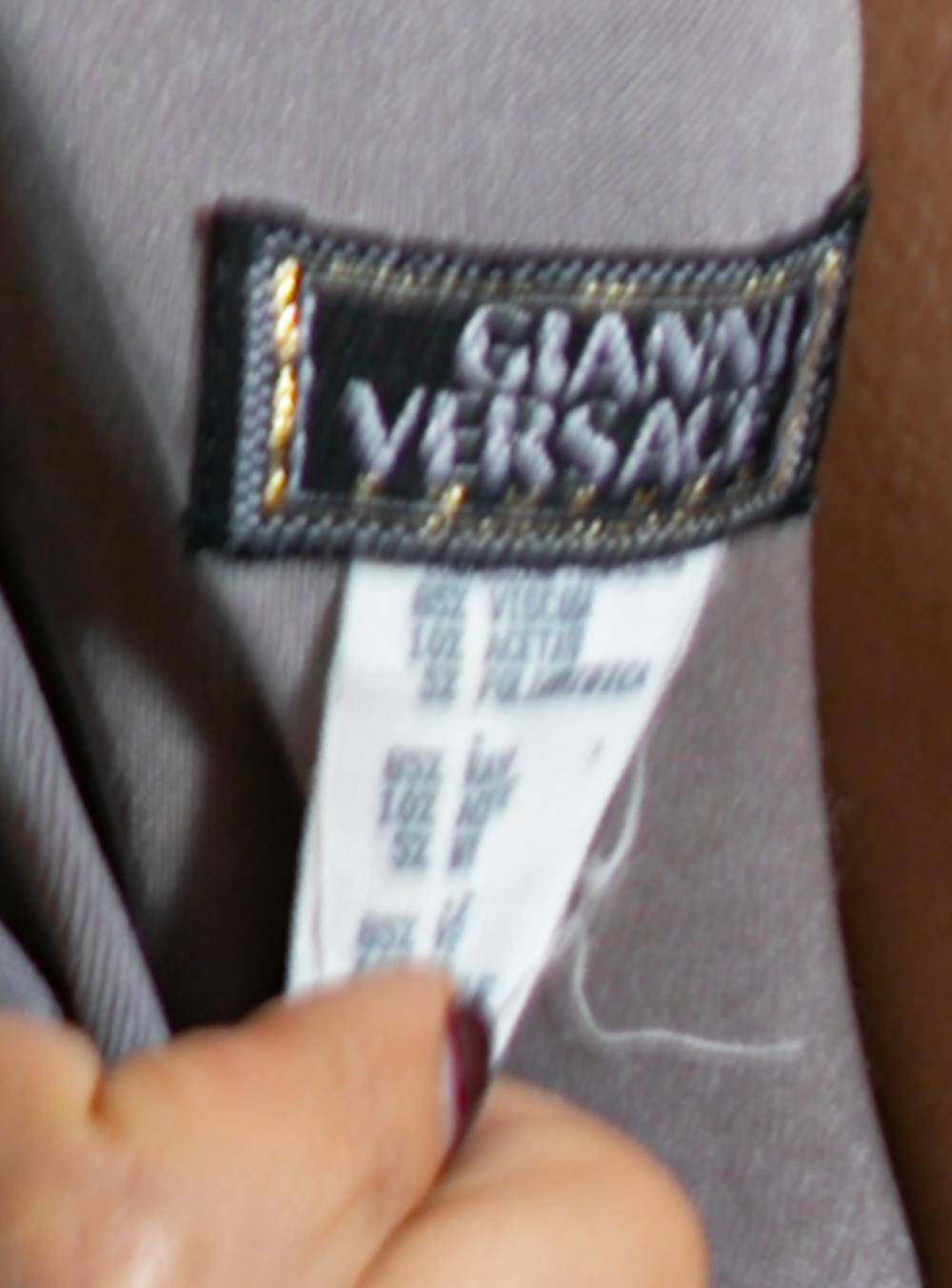 2000S GIANNI VERSACE Grey & White Rayon Gown For Sale 6