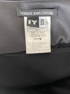 2000s Gianni Versace Jean Couture Size 44 / 8 Black Lace Cut - Out Y2K Skirt