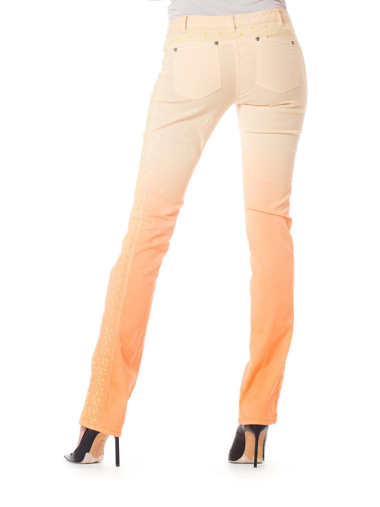 yellow stretch jeans