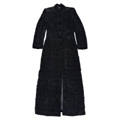 2000s Giorgio Armani astrakhan mandarin long coat