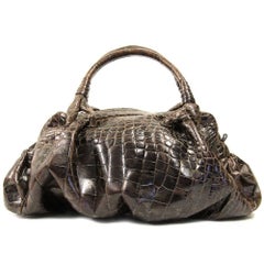 2000s Giorgio Armani Brown Crocodile Leather Bag