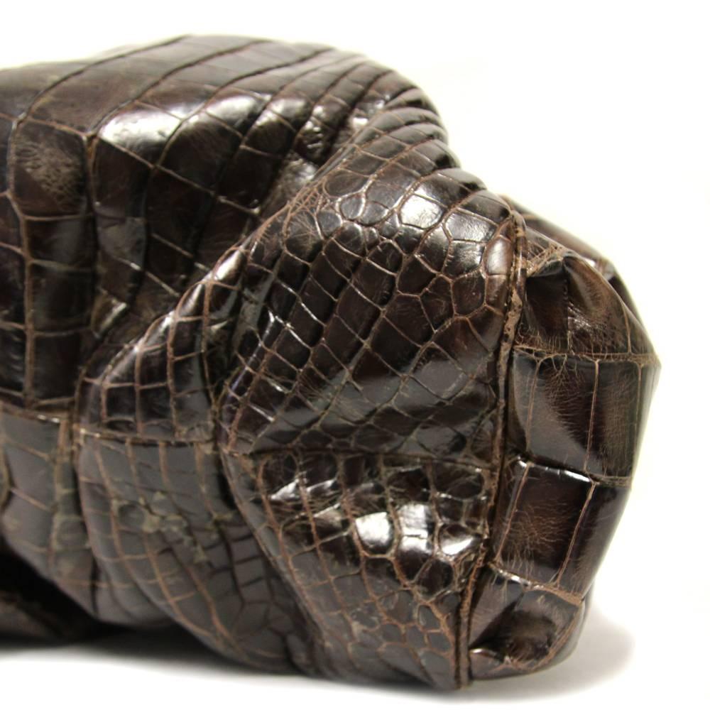 2000er Giorgio Armani braune Krokoledertasche 1