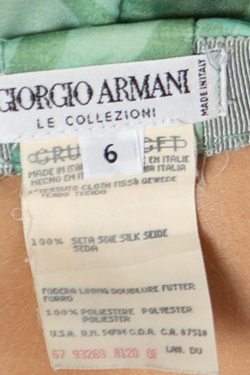 2000S Giorgio Armani Green Silk Chiffon Cami & Pant Ensemble For Sale 7
