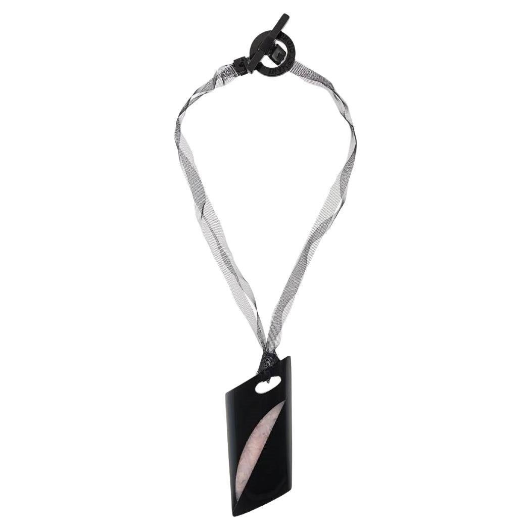 2000s Giorgio Armani necklace with stone pendant For Sale