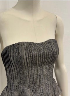 2000s Giorgio Armani pleated peplum bustier with snakeskin print