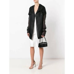 2000er Giorgio Armani Priv, schwarze, rechteckige, starre Clutch aus Krokodilleder