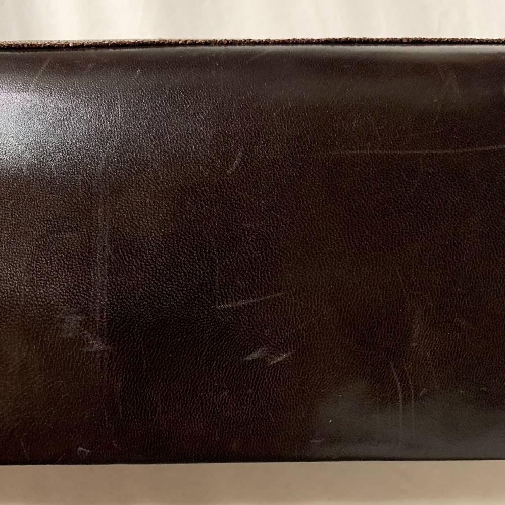2000s Giorgio Armani Vintage brown Ray skin leather clutch For Sale 1