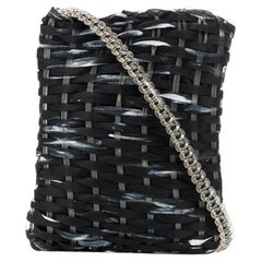2000s Giorgio Armani Vintage dark blue braided mini shoulder bag