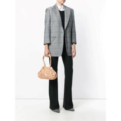 2000s Giorgio Armani Vintage nude pink crocodile leather handbag