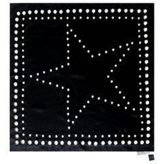 2000s Givenchy Black Studded Star Silk Scarf 