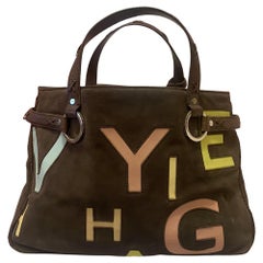 2010s Givenchy Brown Suede Letter Tote Bag