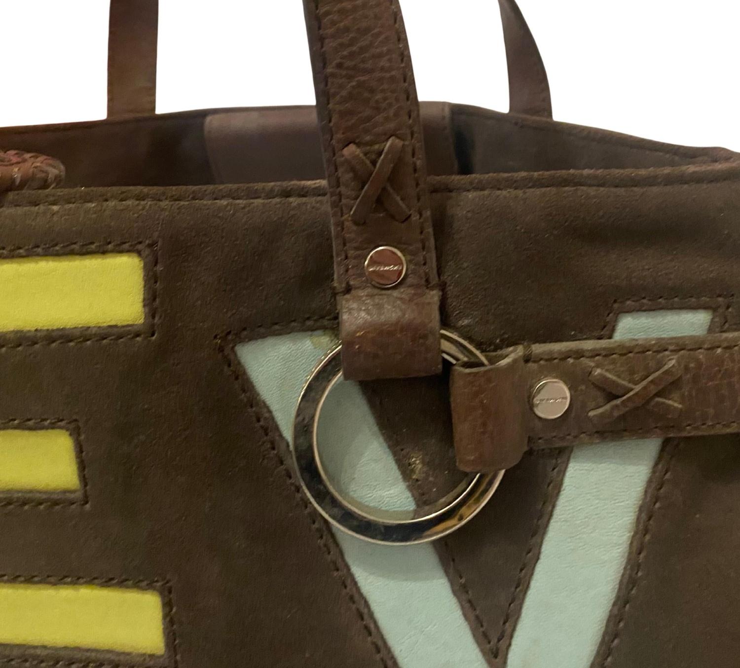 Borsa Tote anni 2010 Givenchy in pelle scamosciata marrone con lettere 2