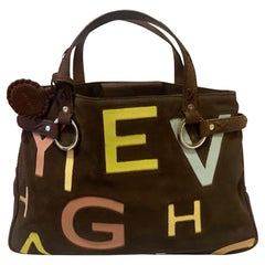 Borsa Tote anni 2010 Givenchy in pelle scamosciata marrone con lettere