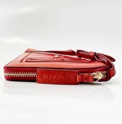 2000s Givenchy Burgundy Monogram Logo Print Leather Bag