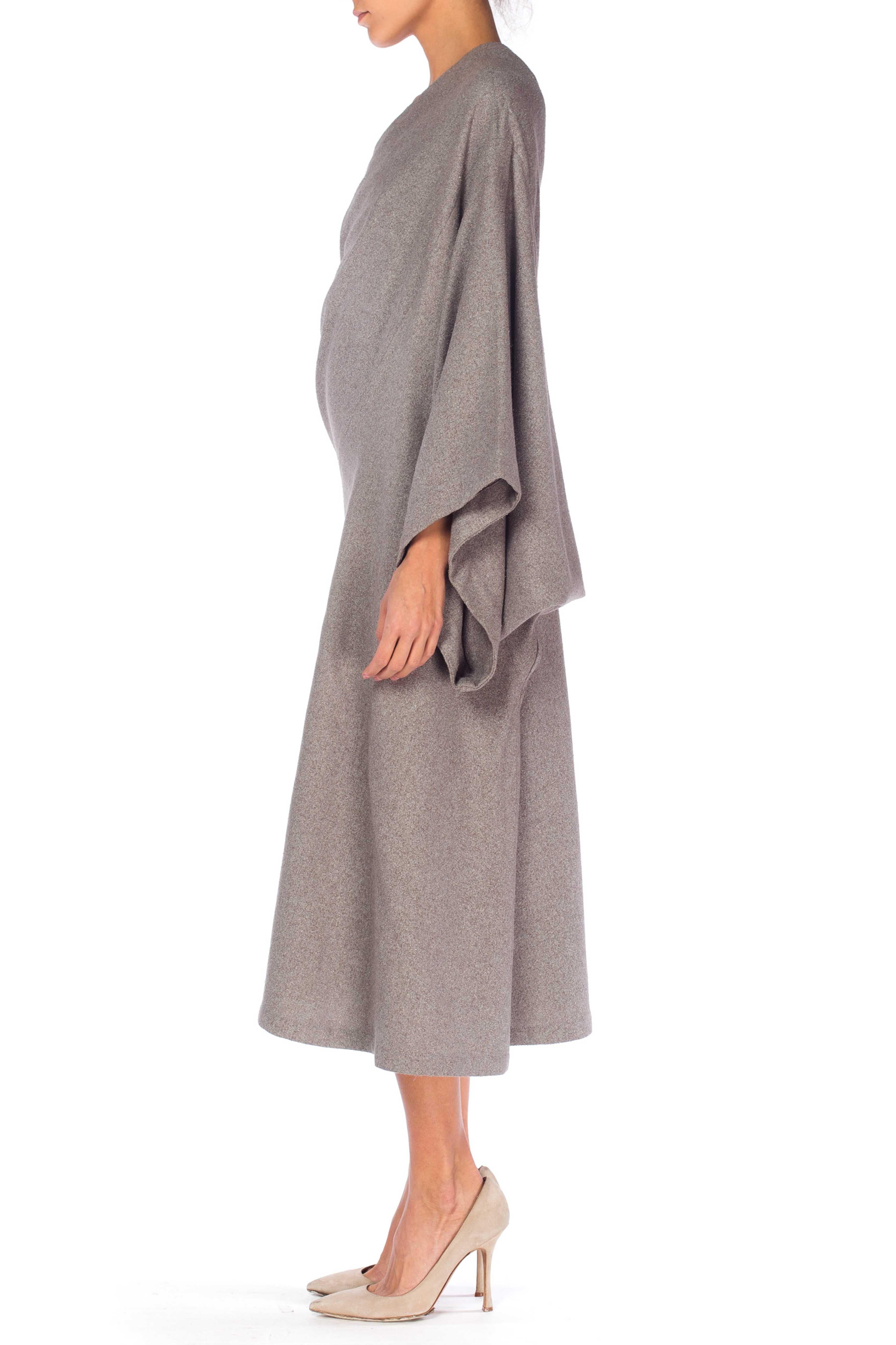 Gray 2000S Grey Wool Asymmetrical One Sleeve Dress