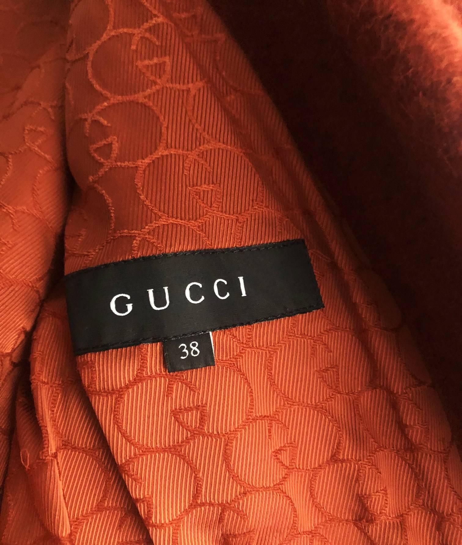 Women's 2000s Gucci Alpaca Terracotta Wool Coat 