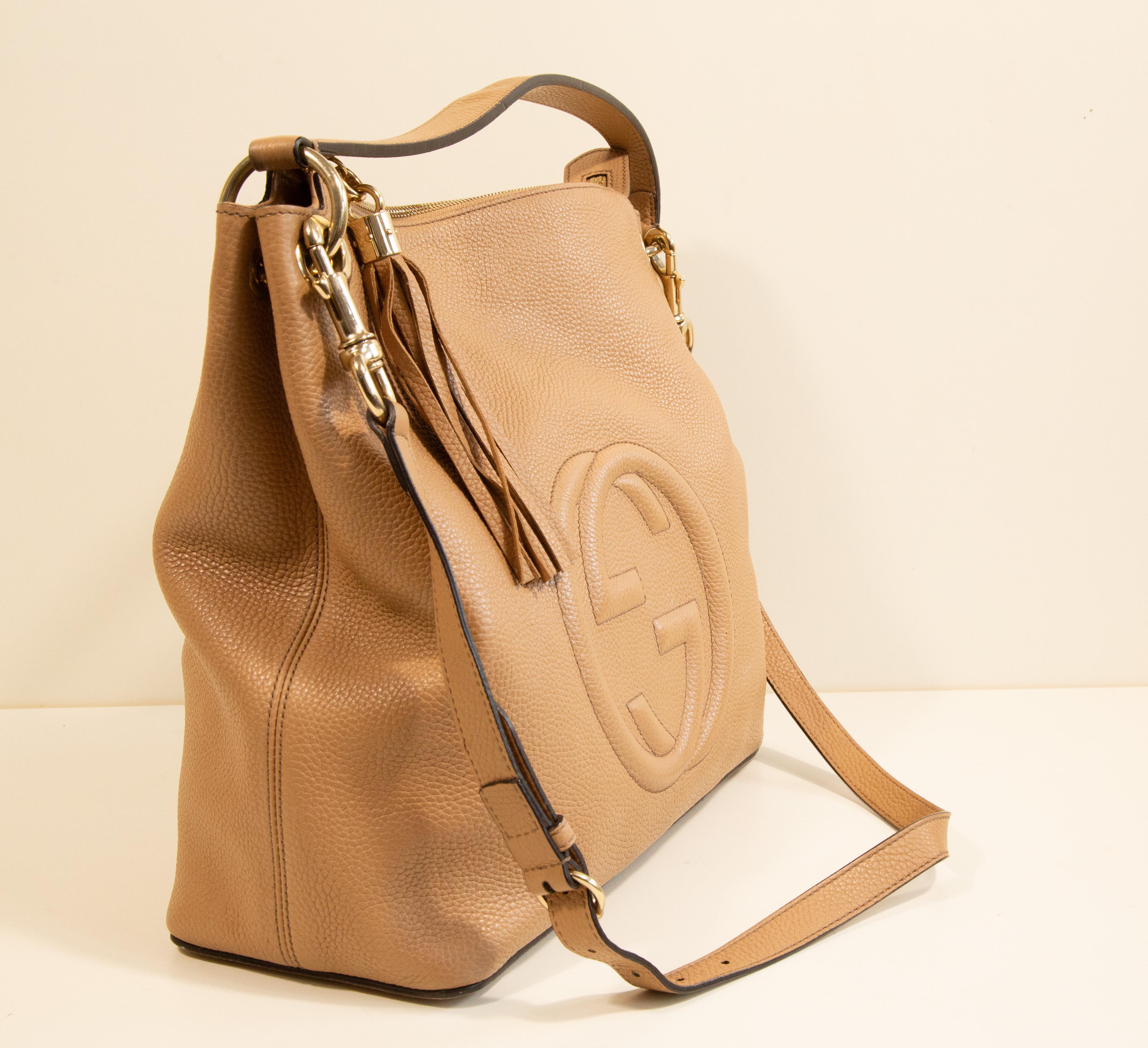 da uomo o donna Borsa convertibile SOHO degli anni 2000 di Gucci in pelle beige in vendita