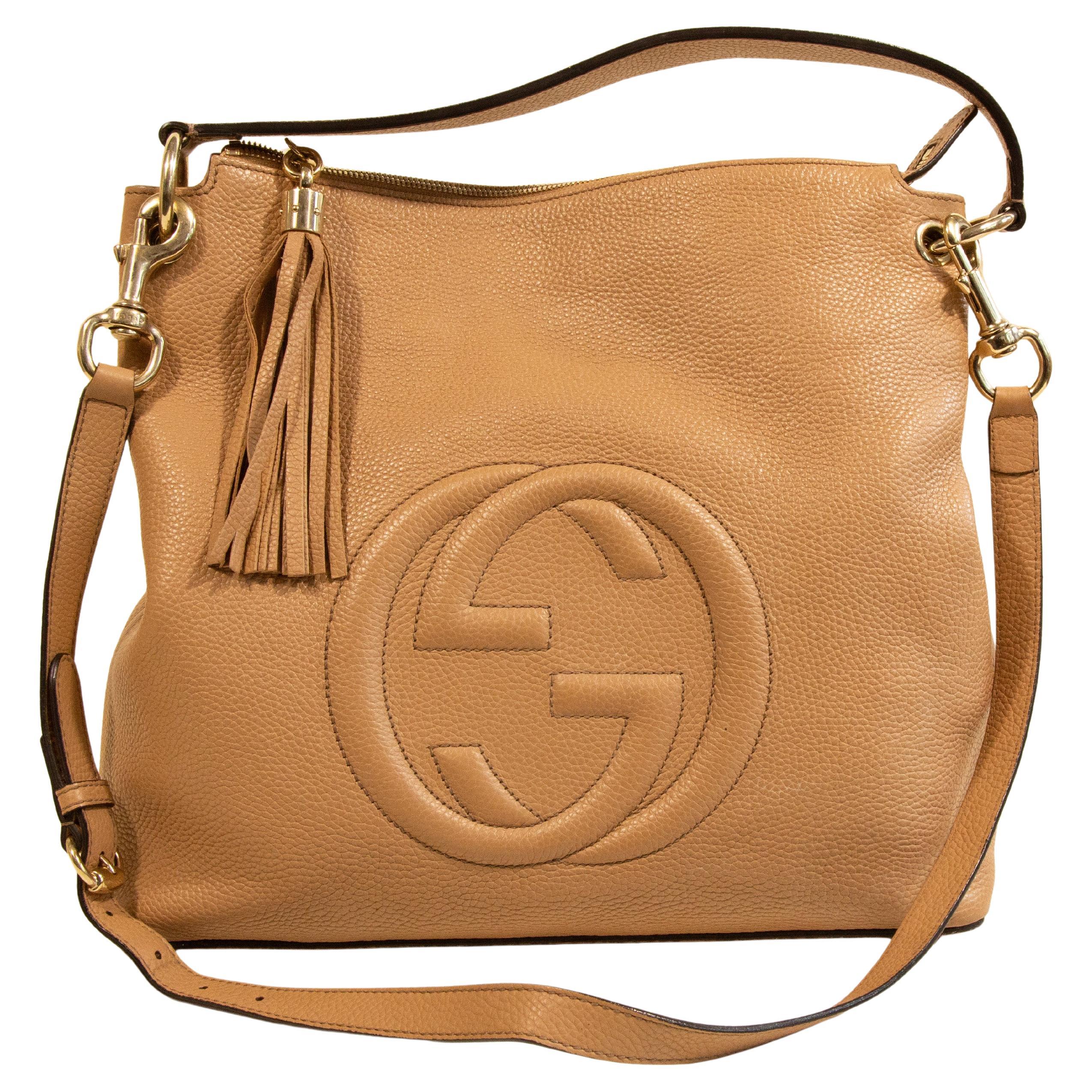 2000er Gucci Beige Leder SOHO Cabrio Tasche